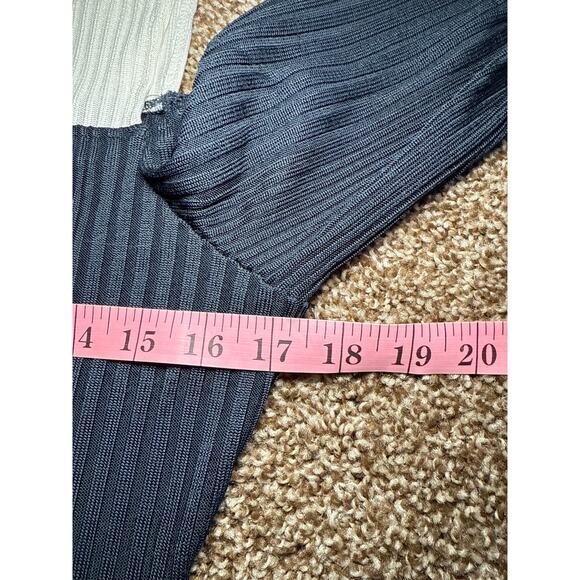 Tosia ribbed cold shoulder color block long sleeve shirt womens medium classic - Picture 6 of 8